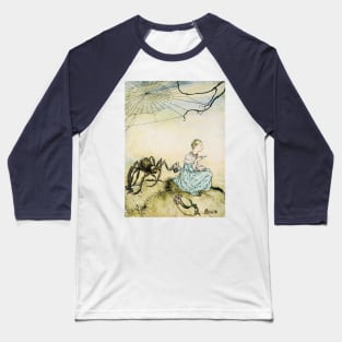 Vintage Nursery Rhyme, Little Miss Muffet by Arthur Rackham Baseball T-Shirt